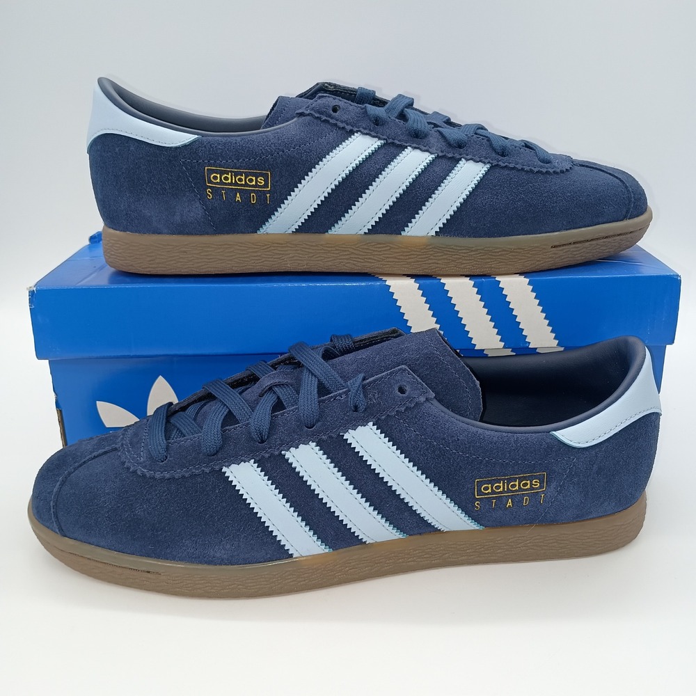 Adidas Originals Stadt Night Indigo Clear Sky Gum Sneakers JQ9008 Mens 10
